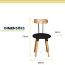 Ver imagem 2 de Kit 2 Cadeiras Ergonomica para Mesa de Jantar Cozinha de Madeira Estofada com Fixação de Metal