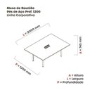 Ver imagem 3 de Mesa Reunião 200cm x 120cm MRCPB2012 Cinza/Grafito/Branco