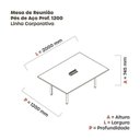Ver imagem 3 de Mesa Reunião 200cm x 120cm MRCPB2012 Branco/Cinza