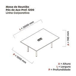 Mesa Reunião 200cm X 120cm Mrcpb2012 - 3