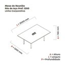 Ver imagem 3 de Mesa Reunião 200cm x 120cm MRCPB2012 Branco/Grafito