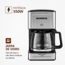 Ver imagem 7 de Cafeteira Elétrica Dolce Arome Mondial 550w Preta 127v - C-43-20x-si