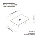 Ver imagem 3 de Mesa Reunião 200cm x 120cm MRCPB2012 Marrom/Noce Marromle/Cinza