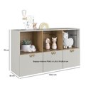 Ver imagem 3 de Cômoda Quarto Infantil 122,5cm X 70cm com 3 Gavetas e Nichos Cor:arenas com Mel