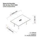 Ver imagem 3 de Mesa Reunião 200cm x 120cm MRCPB2012 Marrom/Noce Marromle/Branco