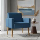 Ver imagem 1 de Poltrona Hope Decorativa Confortável para Sala Quarto Recepção Tecido Suede Pés Palito