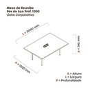 Ver imagem 3 de Mesa Reunião 200cm x 120cm MRCPB2012 Bege/Nogueira Casablanca/Cinza