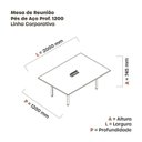 Ver imagem 3 de Mesa Reunião 200cm x 120cm MRCPB2012 Bege/Nogueira Casablanca/Grafito