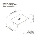 Ver imagem 3 de Mesa Reunião 200cm x 120cm MRCPB2012 Preto/Branco
