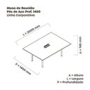 Ver imagem 3 de Mesa Reunião 200cm x140cm MRCPB2014 Cinza/Grafito/Preto