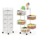 Ver imagem 1 de Carrinho Organizador Cozinha Quadrado 5 Níveis Dobrável Roda:branco