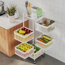 Ver imagem 2 de Carrinho Organizador Cozinha Quadrado 5 Níveis Dobrável Roda:branco