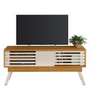 Ver imagem 1 de Rack Bancada de Tv 65 Pol 150cm Keli Z10 Off/cinamomo - Mpozenato