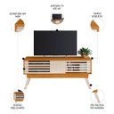 Ver imagem 3 de Rack Bancada de Tv 65 Pol 150cm Keli Z10 Off/cinamomo - Mpozenato