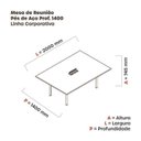 Ver imagem 3 de Mesa Reunião 200cm x140cm MRCPB2014 Branco/Cinza
