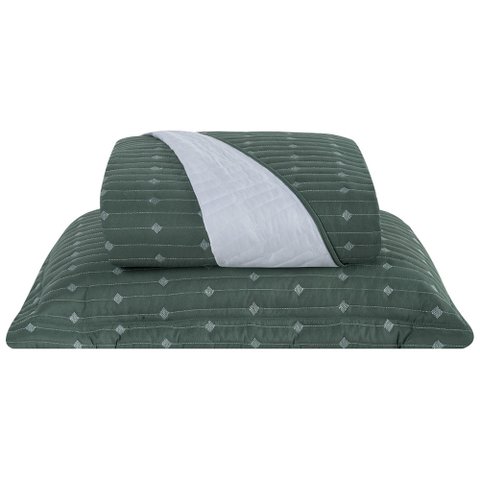 Cobre Leito Solteiro Decor Bordado 200 Fios 2 Peças - Verde To Decorando