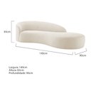 Ver imagem 3 de Divã Recamier Orgânico França 140cm Lado Direito Bouclé Bege - Amarena Moveis