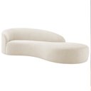 Ver imagem 1 de Divã Recamier Orgânico França 140cm Lado Direito Bouclé Bege - Amarena Moveis