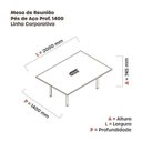 Ver imagem 3 de Mesa Reunião 200cm x140cm MRCPB2014 Branco/Grafito