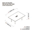 Ver imagem 3 de Mesa Reunião 200cm x140cm MRCPB2014 Cinza/Grafito