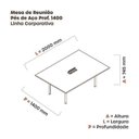 Ver imagem 3 de Mesa Reunião 200cm x140cm MRCPB2014 Cinza/Grafito
