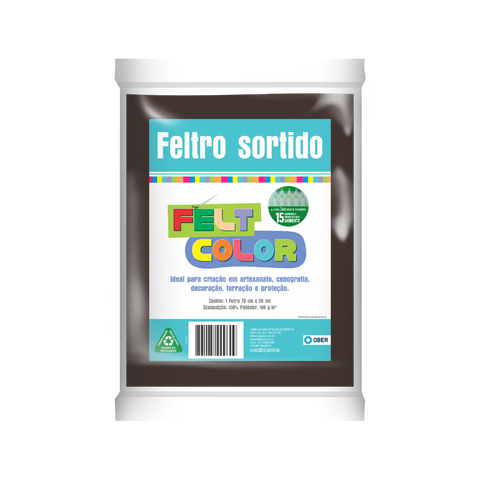 Feltro Feltcolor Liso Marrom - 70cm X 50cm