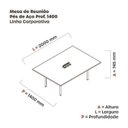 Ver imagem 3 de Mesa Reunião 200cm x140cm MRCPB2014 Cinza/Grafito/Branco