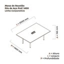 Ver imagem 3 de Mesa Reunião 200cm x 140cm MRCPB2014 Cinza/Grafito