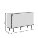 Ver imagem 4 de Conjunto Sala de Estar Estante Home Ripado Ideal para TV até 65' com LED + Cristaleira 4 Portas + 1