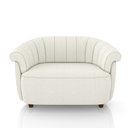Ver imagem 3 de Sofá Namoradeira Decorativa Latvia 150cm Pés de Madeira Bouclê Off White G45 - Gran Belo