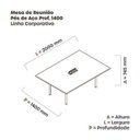 Ver imagem 3 de Mesa Reunião 200cm x 140cm MRCPB2014 Marrom/Noce Marromle/Cinza