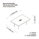 Ver imagem 3 de Mesa Reunião 200cm x 120cm MRCPB2012 Branco/Preto