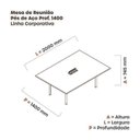 Ver imagem 3 de Mesa Reunião 200cm x 140cm MRCPB2014 Marrom/Walnut/Branco