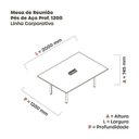 Ver imagem 3 de Mesa Reunião 200cm x 120cm MRCPB2012 Cinza/Preto