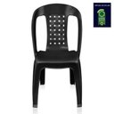 Ver imagem 3 de Kit 3 Cadeiras de Plástico Preta com Encosto Vime Empilhável