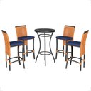 Ver imagem 1 de Mesa Bistro e 4 Banquetas Roma Preta Corda Náutica 10 Trama Original
