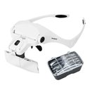 Ver imagem 1 de Óculos Lupa Cabeça com 5 Lentes Led Profissional Branco