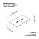Ver imagem 3 de Mesa Reunião 240cm x 120cm MRCPB2412 Bege/Nogueira Casblanca/Preto