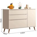 Ver imagem 2 de Cômoda Infantil Retro Alice com Porta Off White - Phoenix Baby