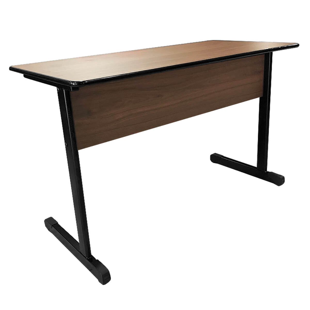 Mesa Escrivaninha 120cm para Recepção Ecommerce Pés Emborrachados Nogal/preto Realme Mesa para Escri