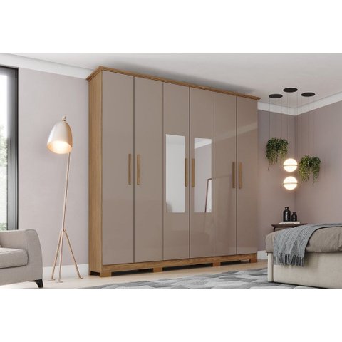 Guarda-Roupa Casal Cover Henn 6 Portas 3 Gavetas