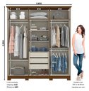 Ver imagem 2 de Guarda-Roupa Casal Cover Henn 6 Portas 3 Gavetas