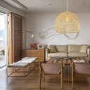 Ver imagem 3 de Pendente Fibra Natural em Rattan Grande 60 Cm Rustico Nat21