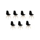 Ver imagem 1 de Kit 7 Cadeiras Charles Eames Eiffel Dkr Wood Preto Preto