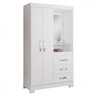 Guarda Roupas Solteiro Flex 2 Portas 3 Gavetas NT5170 Notáve Branco New Com Rosa Flex - 1