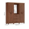 Guarda Roupa Capela Madeira Maciça 4p 3g 183 Cm 1143 Imbuia Milani Store - 3