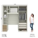 Ver imagem 4 de Quarto Modulado Solteiro Completo 5 Portas 6 Gavetas Bellagio Casa 812