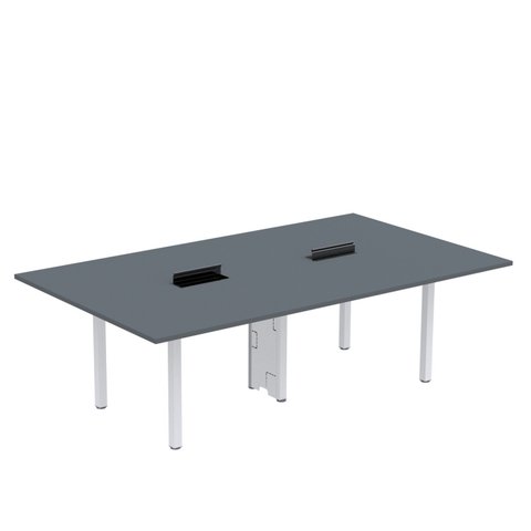 Mesa Reunião 320cm x 140cm MRCPB3214 Cinza/Grafito/Branco