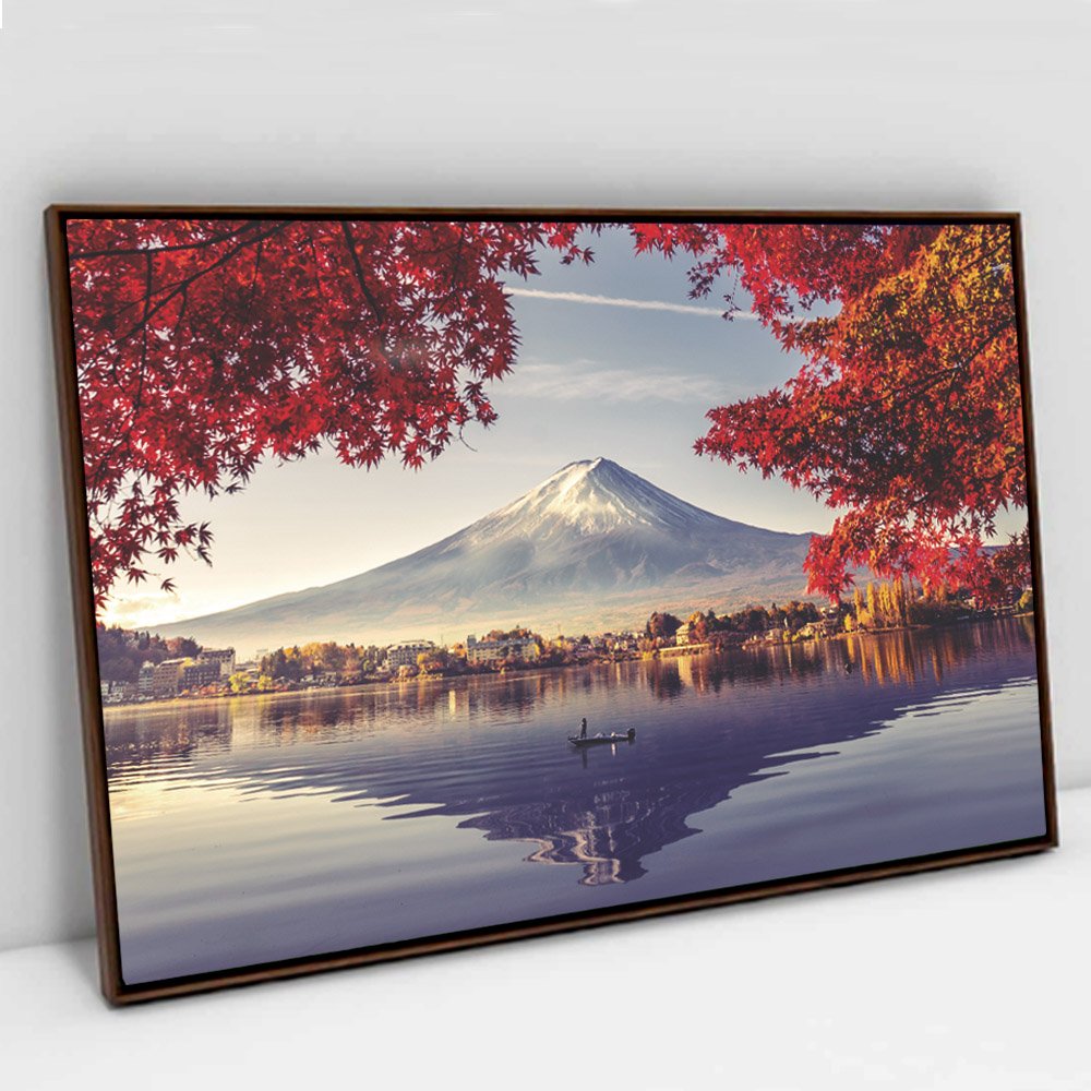 Quadro Decorativo em Canvas As Margens do Monte Fuji Japão TaColado Moldura Madeira 120 x 80cm - 2