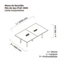 Ver imagem 3 de Mesa Reunião 320cm x 140cm MRCPB3214 Marrom/Noce Marromle/Branco